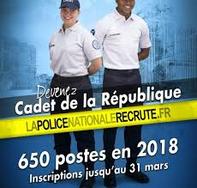 RECRUTEMENT DE CADETS DE LA REPUBLIQUE - OPTION POLICE NATIONALE