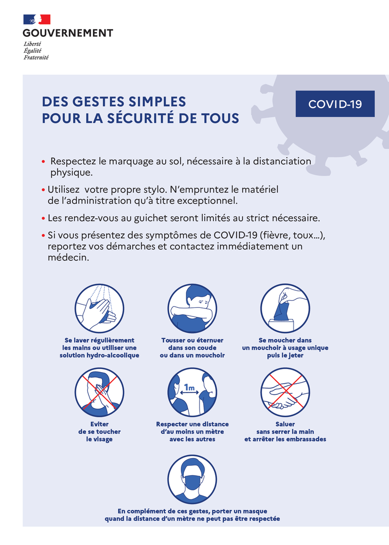 affiche covid gestes simples
