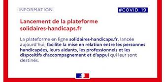 COVID-19 : Ouverture de la plateforme solidaires-handicaps.fr  