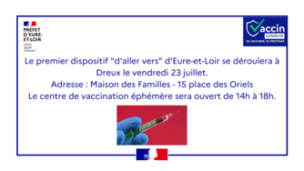 Centre de vaccination éphémère au quartier des Oriels à Dreux
